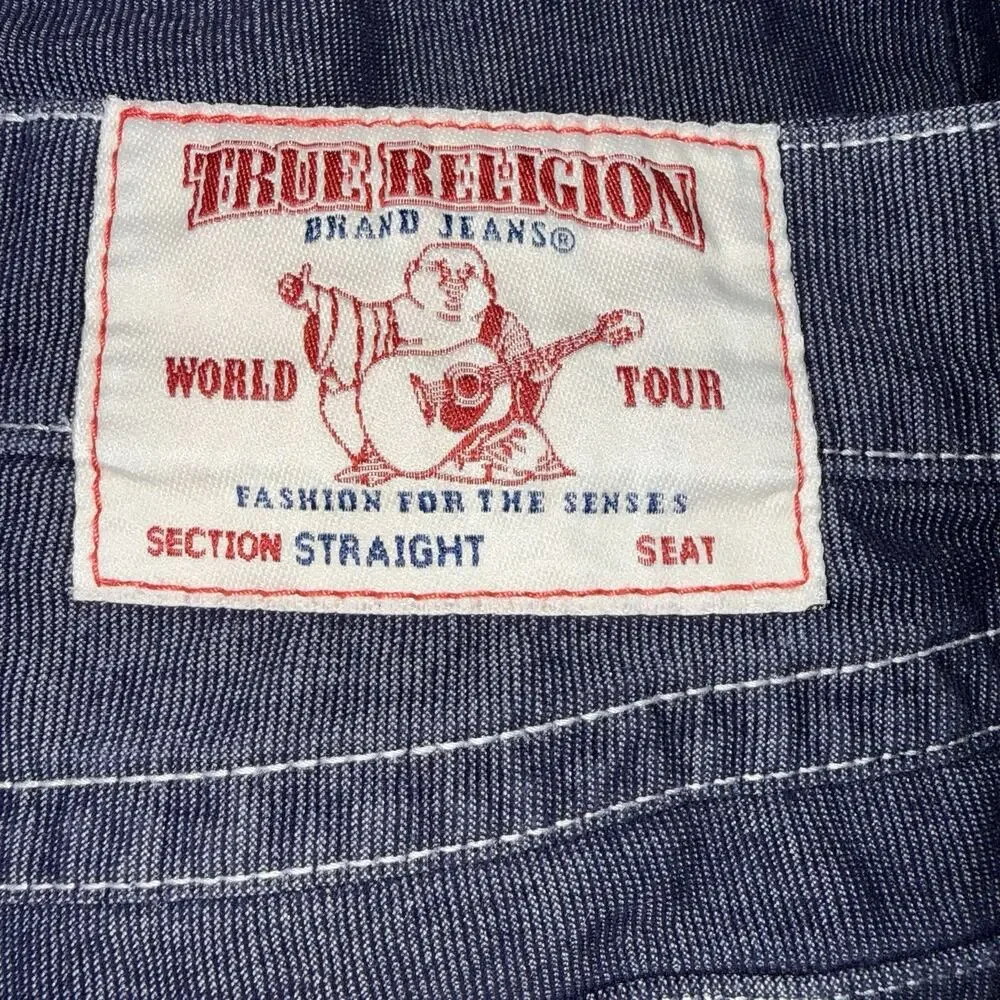 True Religion Ricky Blue Corduroy White Stitch Flap Pocket Jean USA Sz 32X29